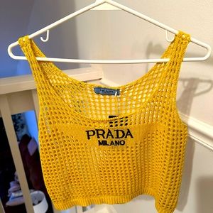 PRADA ! Yellow Prada tank top crop top!